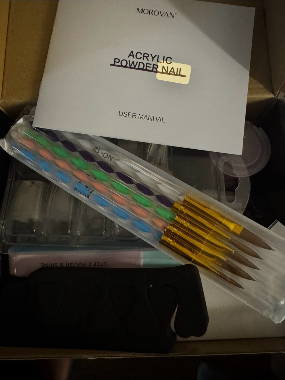 Acrylic Powder Nail Brush Set - Multicolor Handles